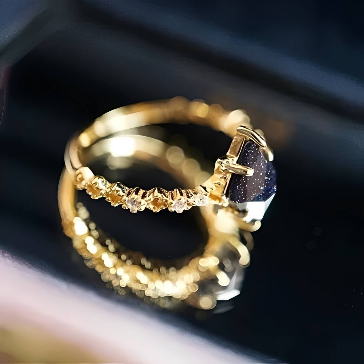 Nerisa – Ring aus dunklem Obsidian