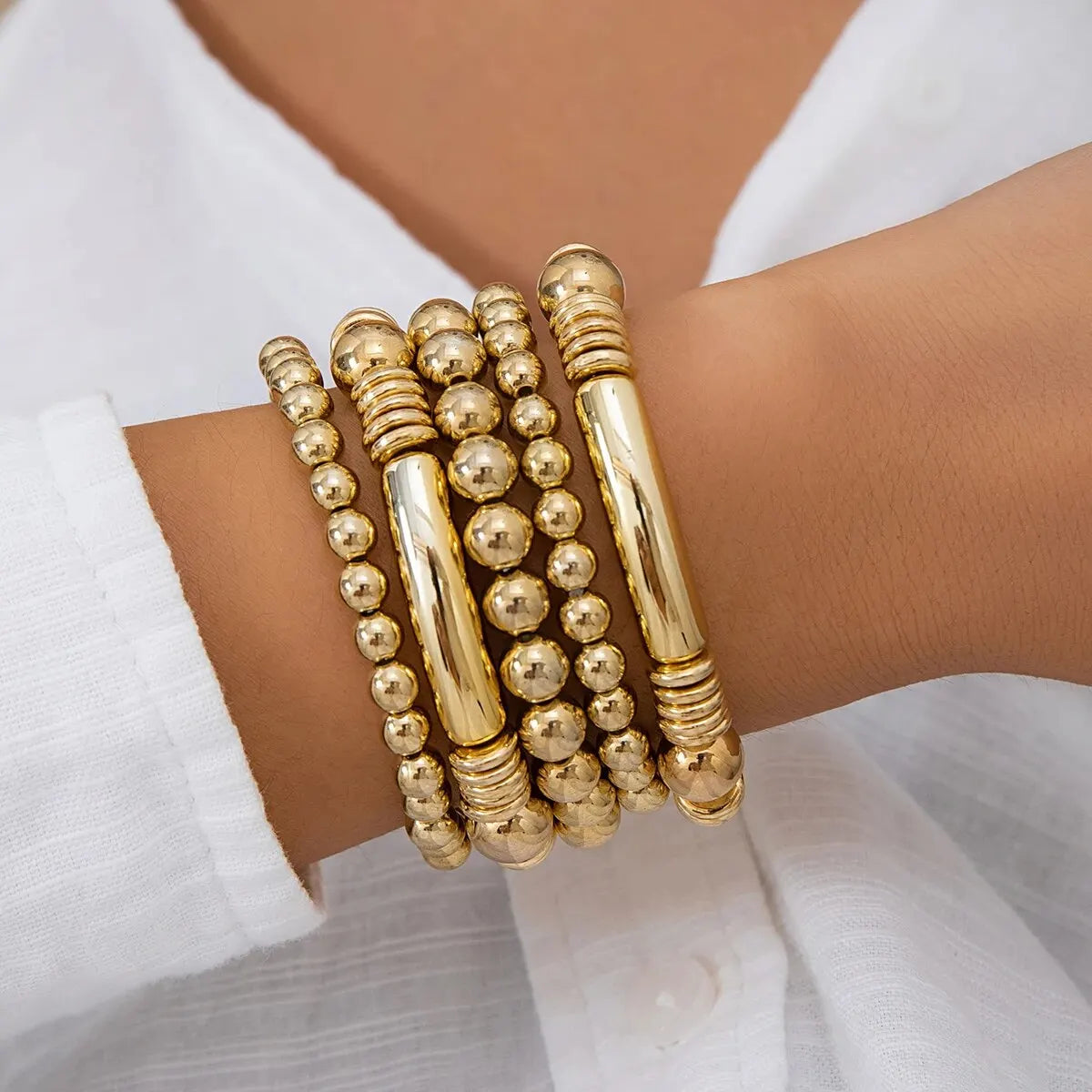 Mira – Set mit 5 stapelbaren Perlenarmbändern