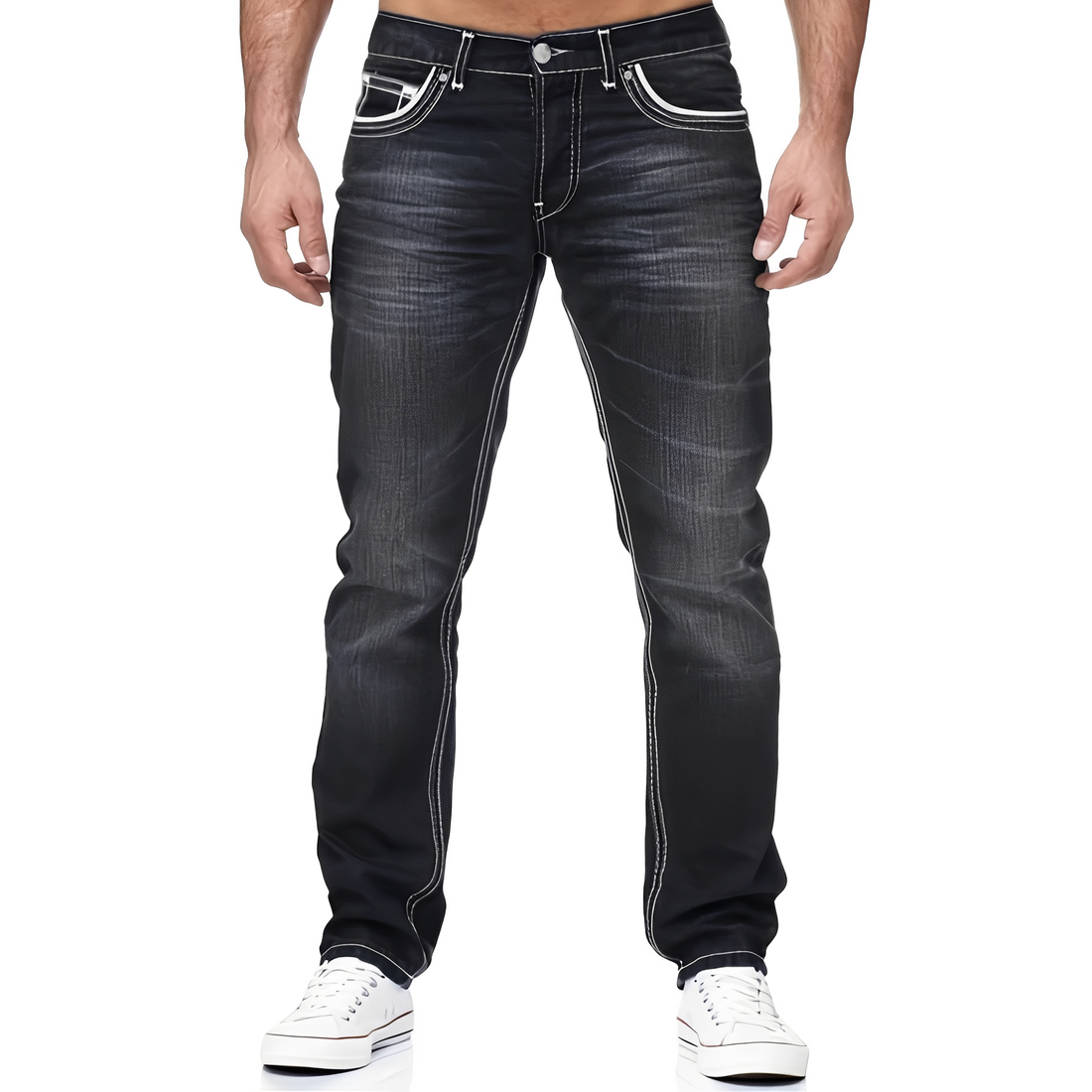 Andy - Elegante Herrenjeans mit abgenutztem Look