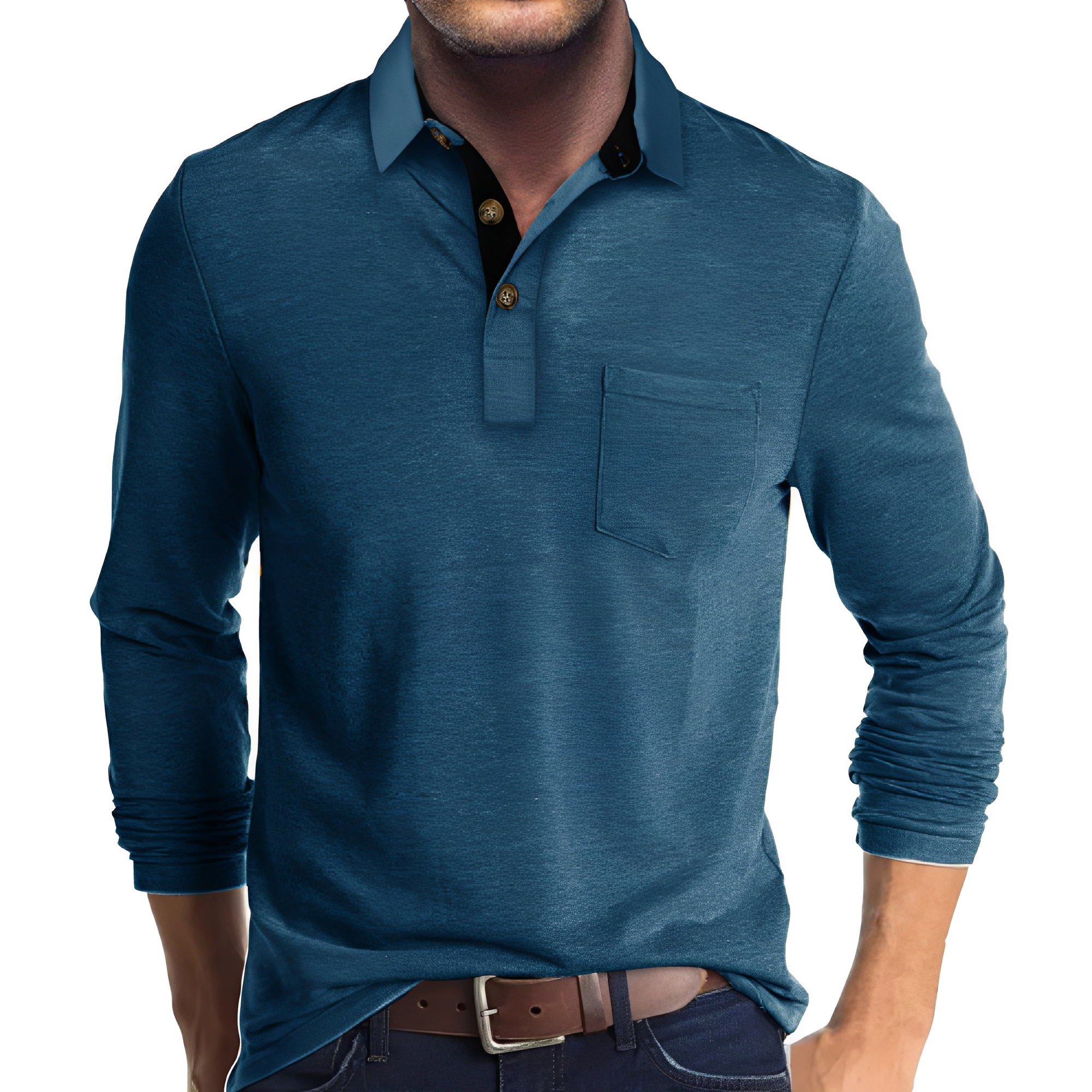 Marty - Bequemes Langarm-Poloshirt für Herren