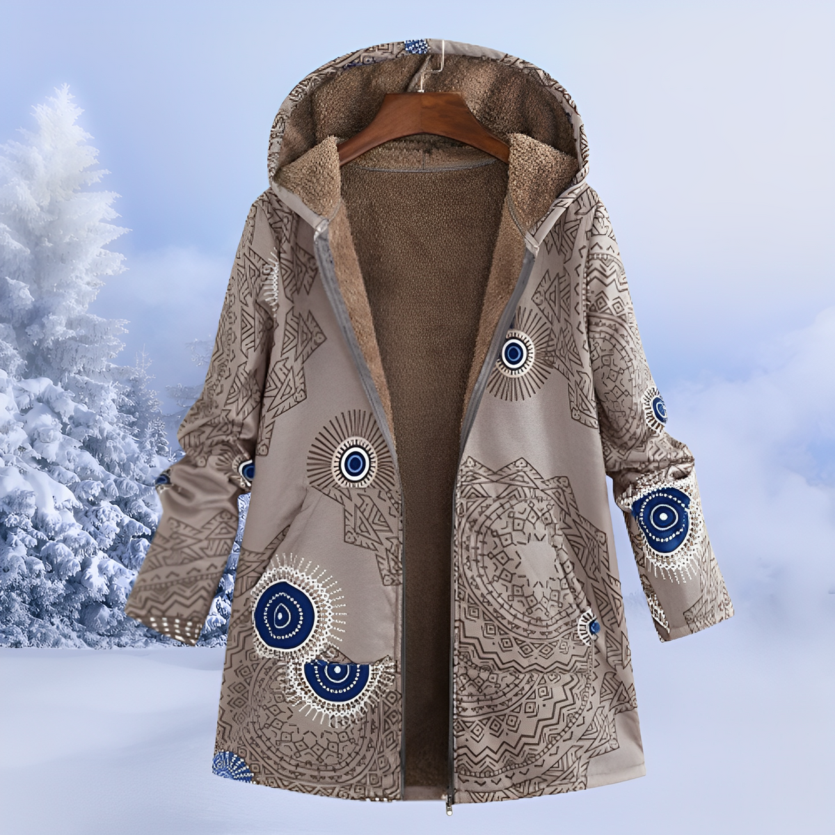 Jasmin - Stilvolle, warme Jacke mit Kapuze
