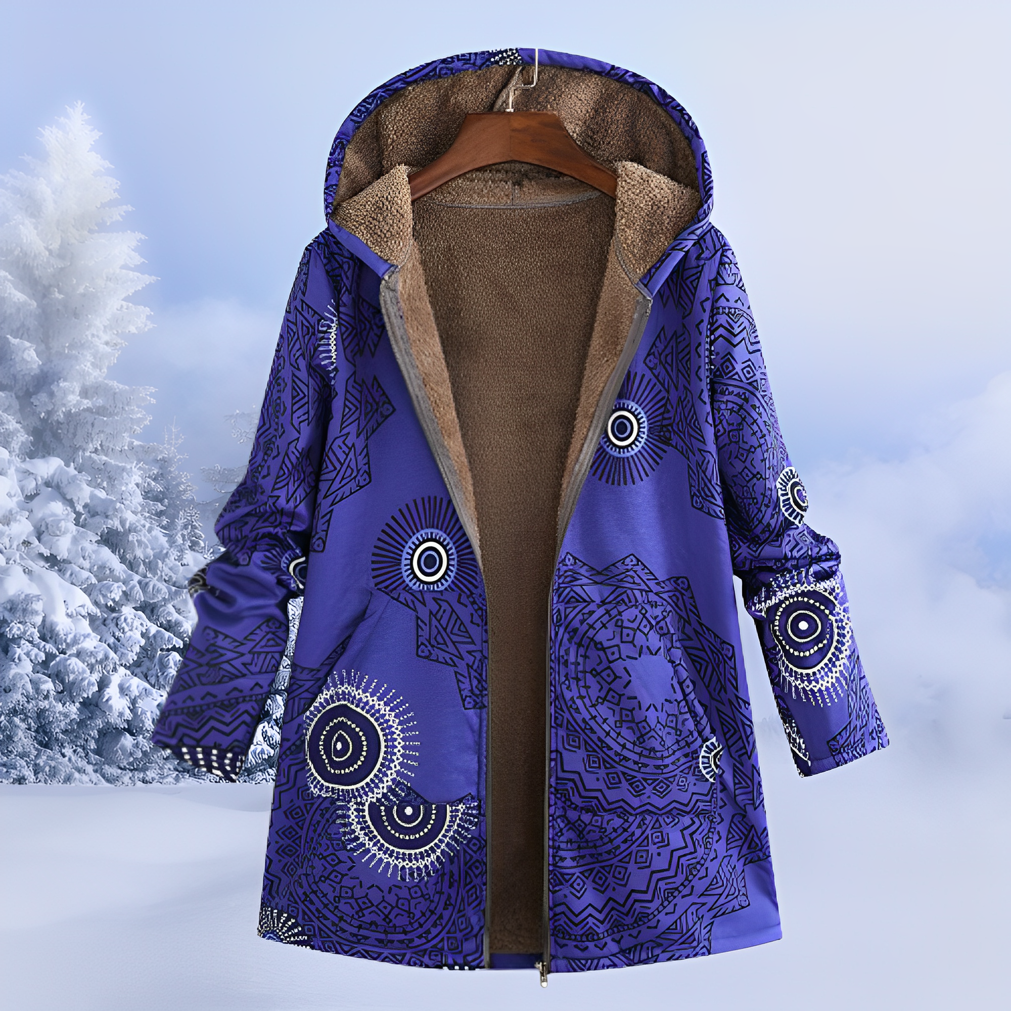 Jasmin - Stilvolle, warme Jacke mit Kapuze