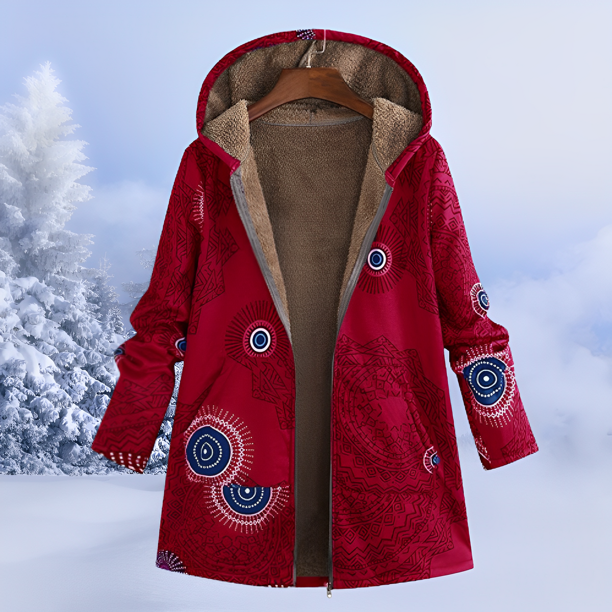 Jasmin - Stilvolle, warme Jacke mit Kapuze