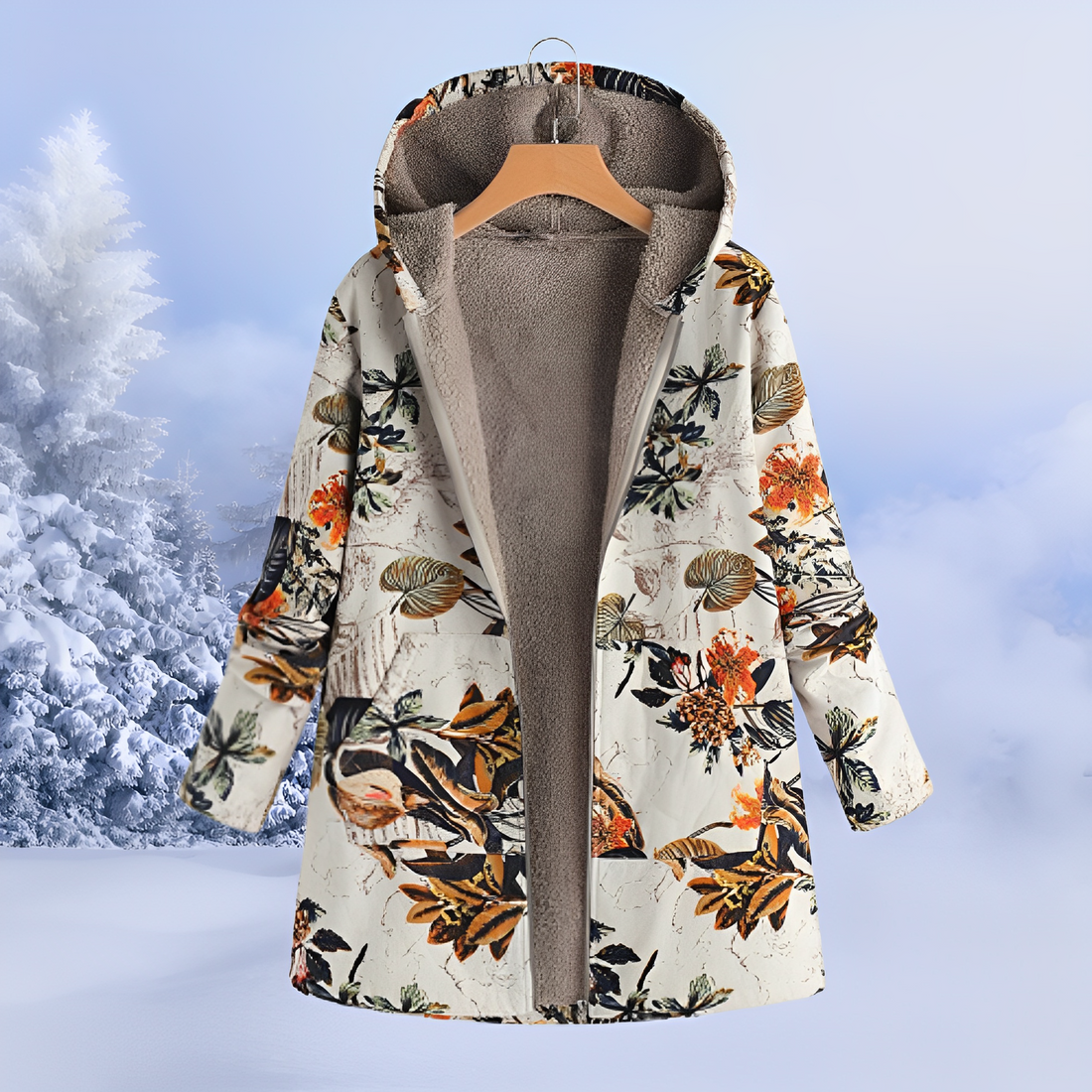 Jasmin - Stilvolle, warme Jacke mit Kapuze