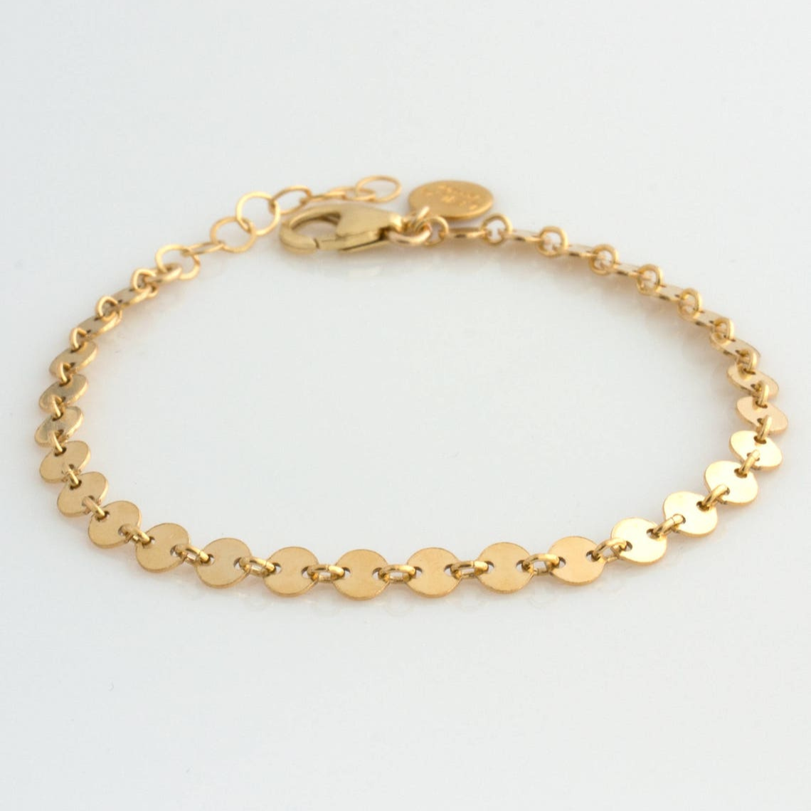 Kette mit Ketten-Disk-Armreif - Set aus geschichteten Armbändern