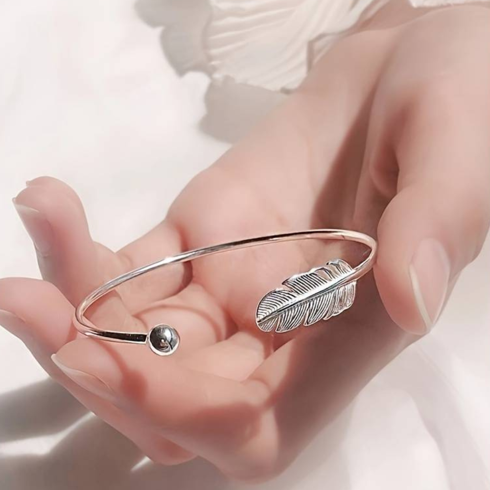 Federarmband in Silber - Federarmband