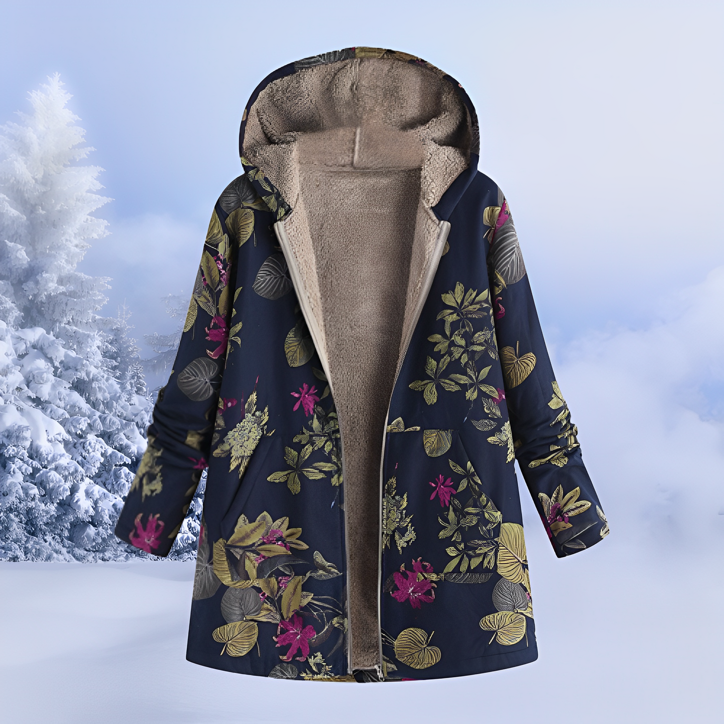 Jasmin – Gemusterte Winterjacke für Damen