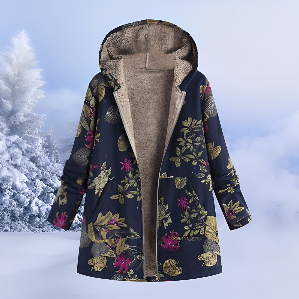 Jasmin - Stilvolle, warme Jacke mit Kapuze