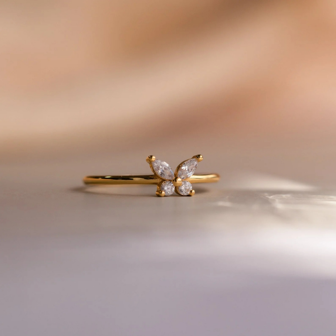 Diamant-Schmetterling - Eleganter Schmetterlingsring