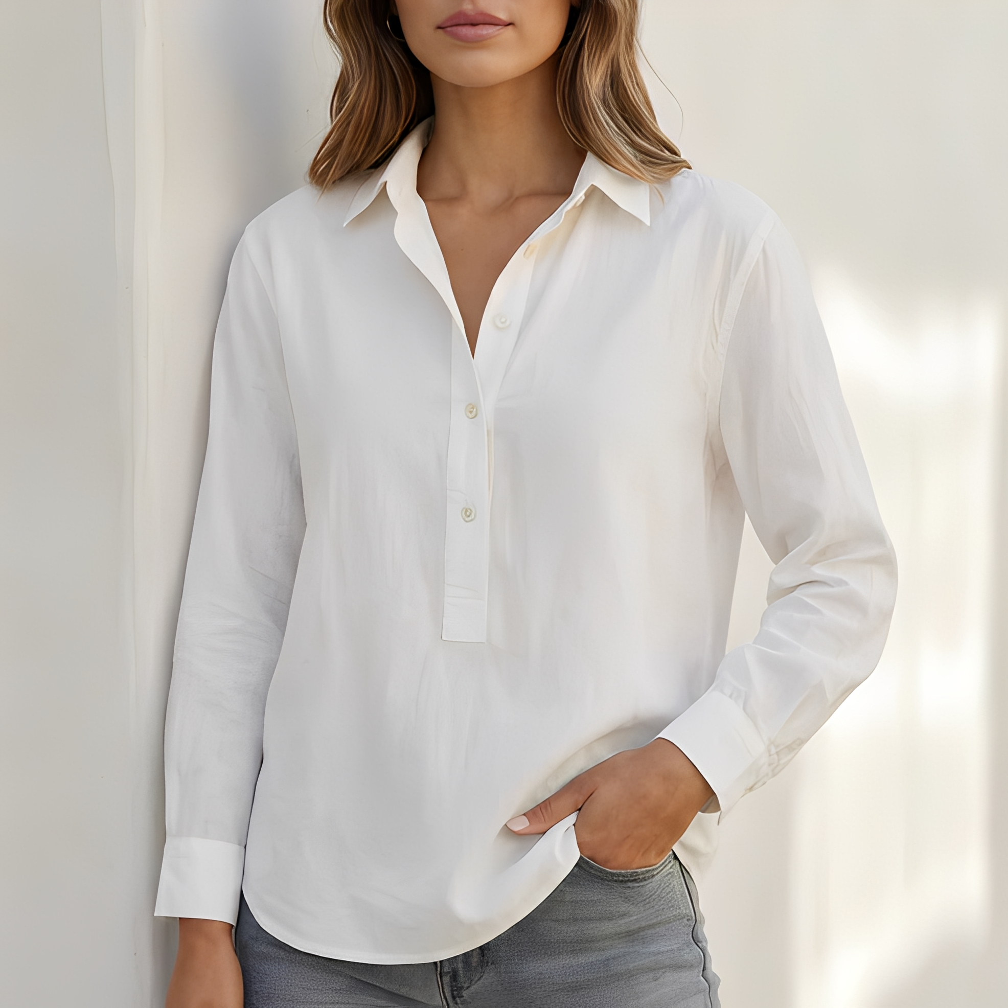 Andy - Elegante Bluse mit V-Ausschnitt für Damen