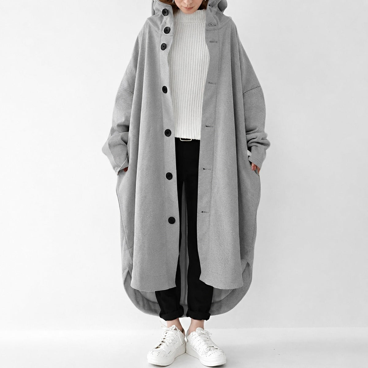 Jennica - Damen-Trenchcoat, lang und leger geschnitten