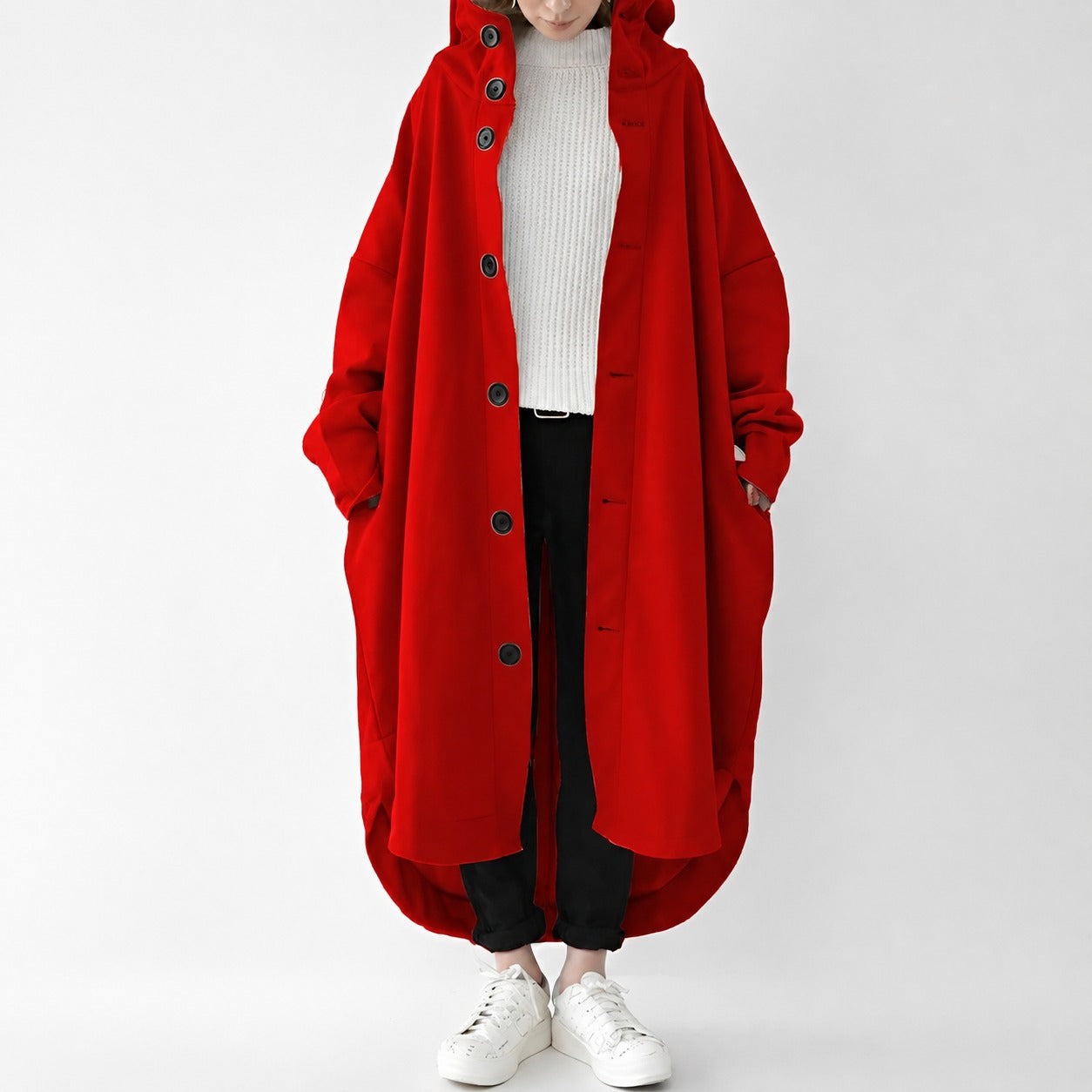 Jennica - Damen-Trenchcoat, lang und leger geschnitten