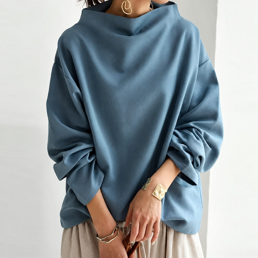 Eliana - Schicker, locker geschnittener Rollkragenpullover