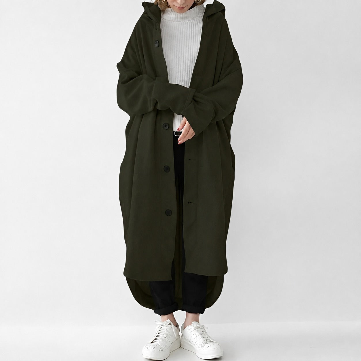 Jennica - Damen-Trenchcoat, lang und leger geschnitten