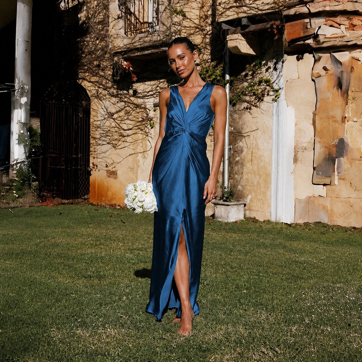 Elaine - Elegantes Abendkleid ohne Ärmel mit offenem Rücken