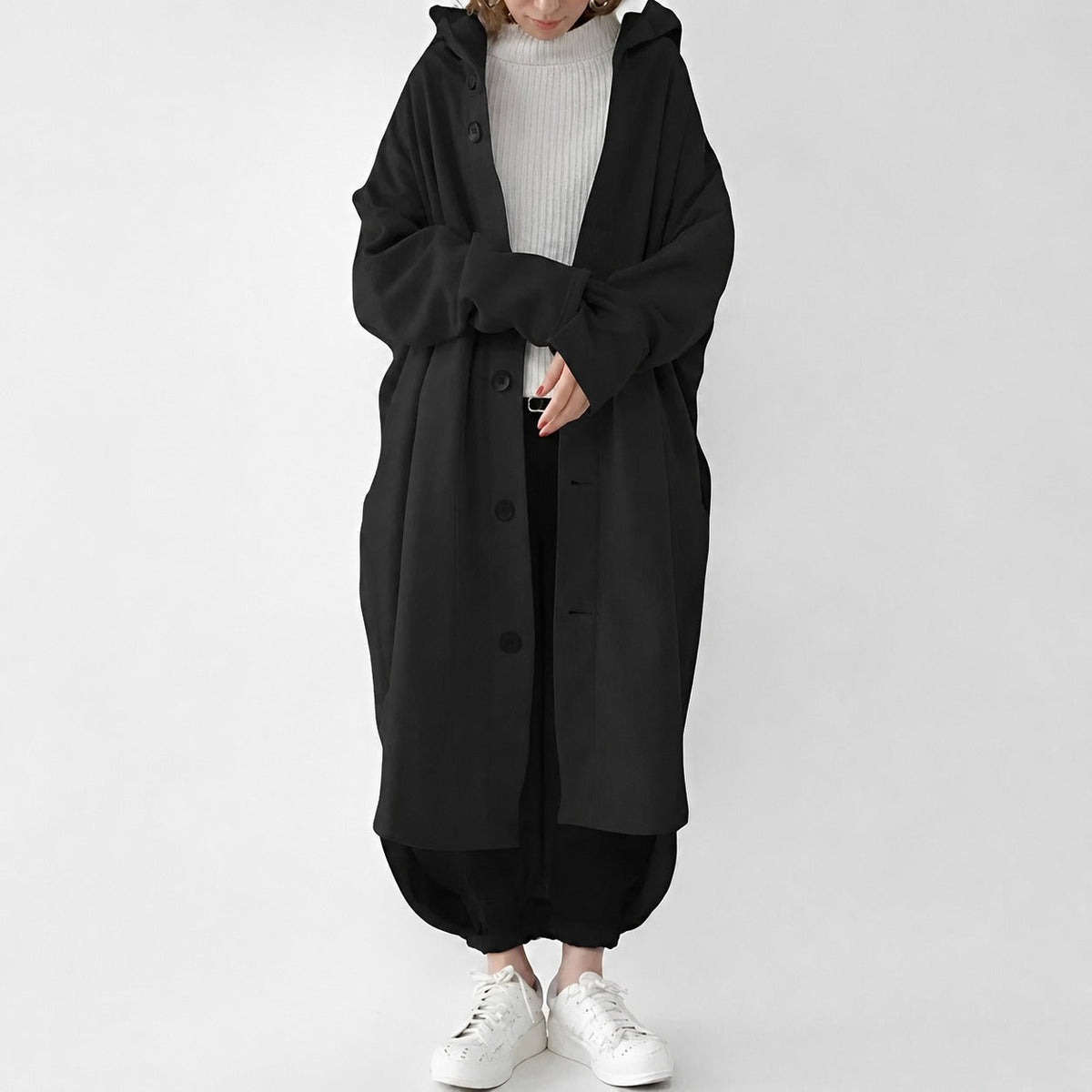 Jennica - Damen-Trenchcoat, lang und leger geschnitten