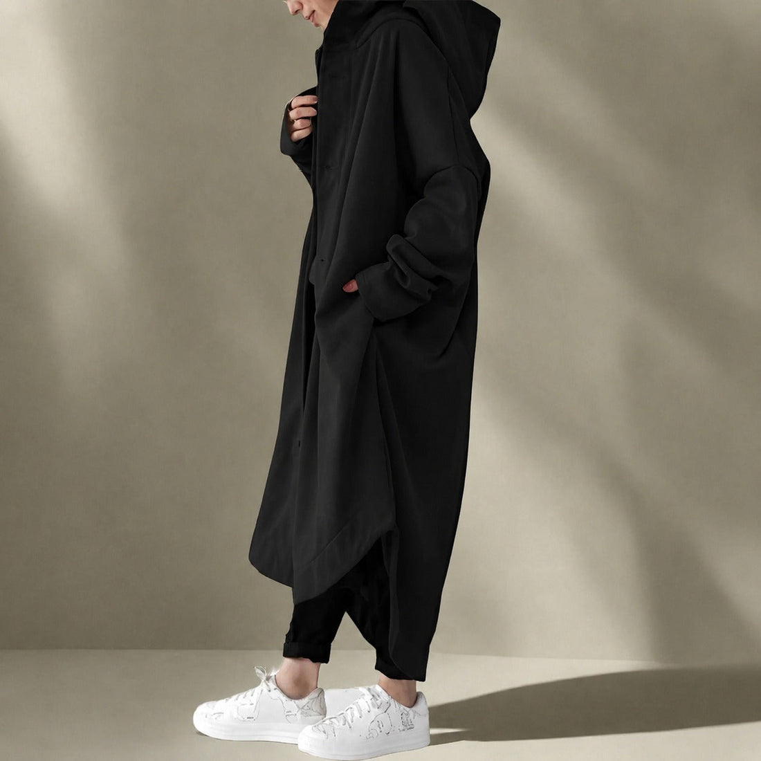 Jennica - Damen-Trenchcoat, lang und leger geschnitten