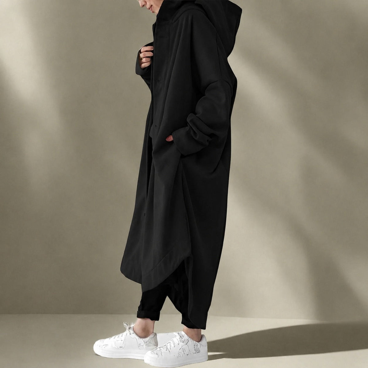 Jennica - Damen-Trenchcoat, lang und leger geschnitten