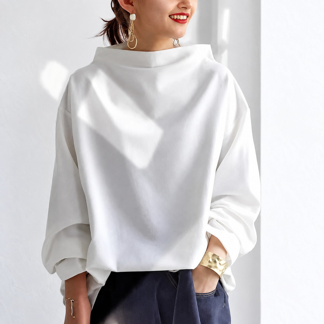 Eliana - Schicker, locker geschnittener Rollkragenpullover