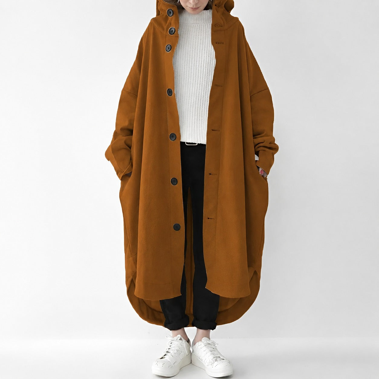 Jennica - Damen-Trenchcoat, lang und leger geschnitten