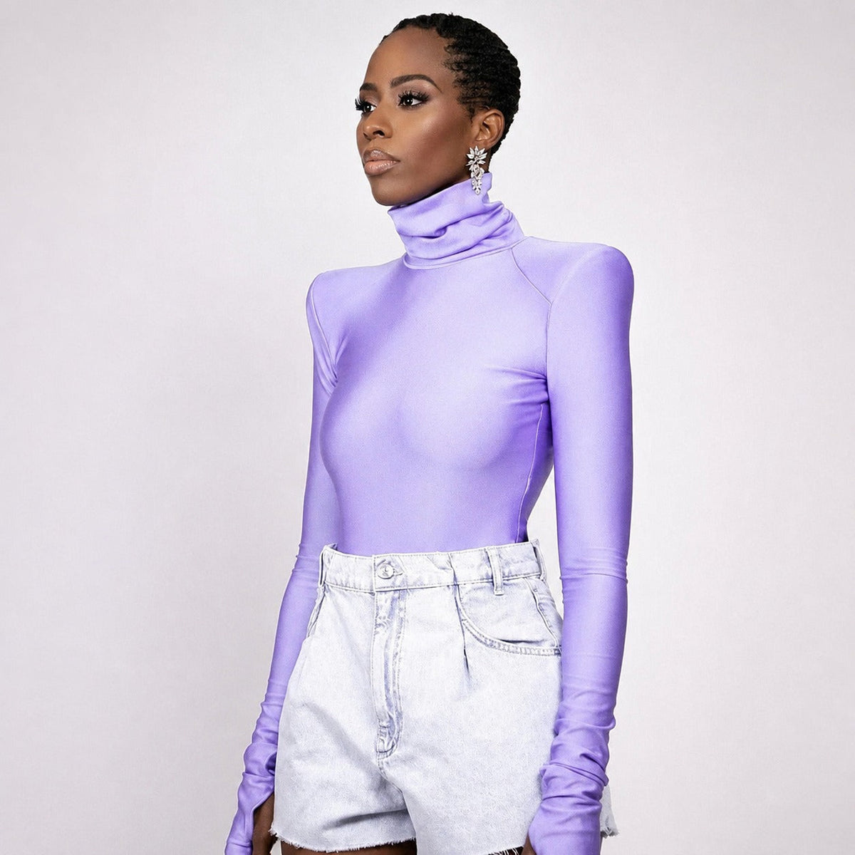Ellery - Damen-Bodysuit mit Rollkragen und speziellen Schultereinsätzen
