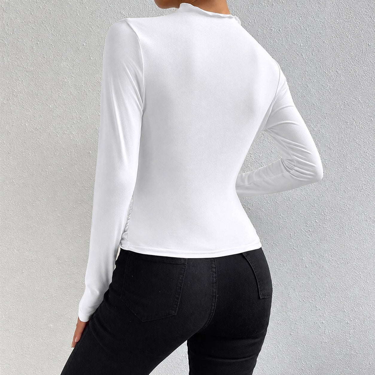Livia - Eng anliegendes Langarmshirt mit Rüschen