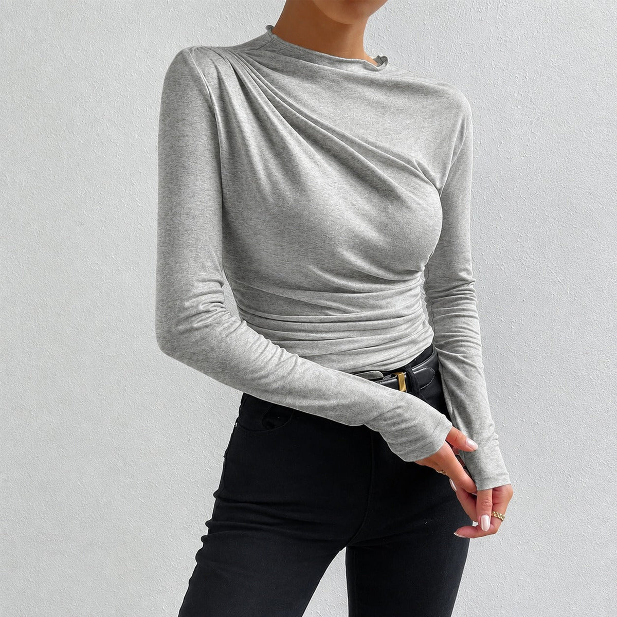 Livia - Eng anliegendes Langarmshirt mit Rüschen