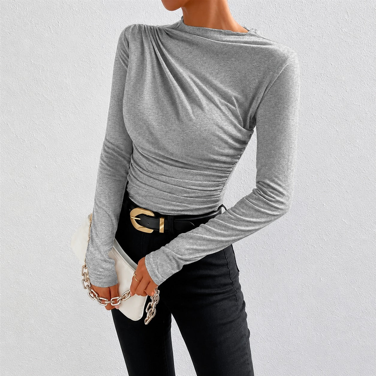 Livia - Eng anliegendes Langarmshirt mit Rüschen