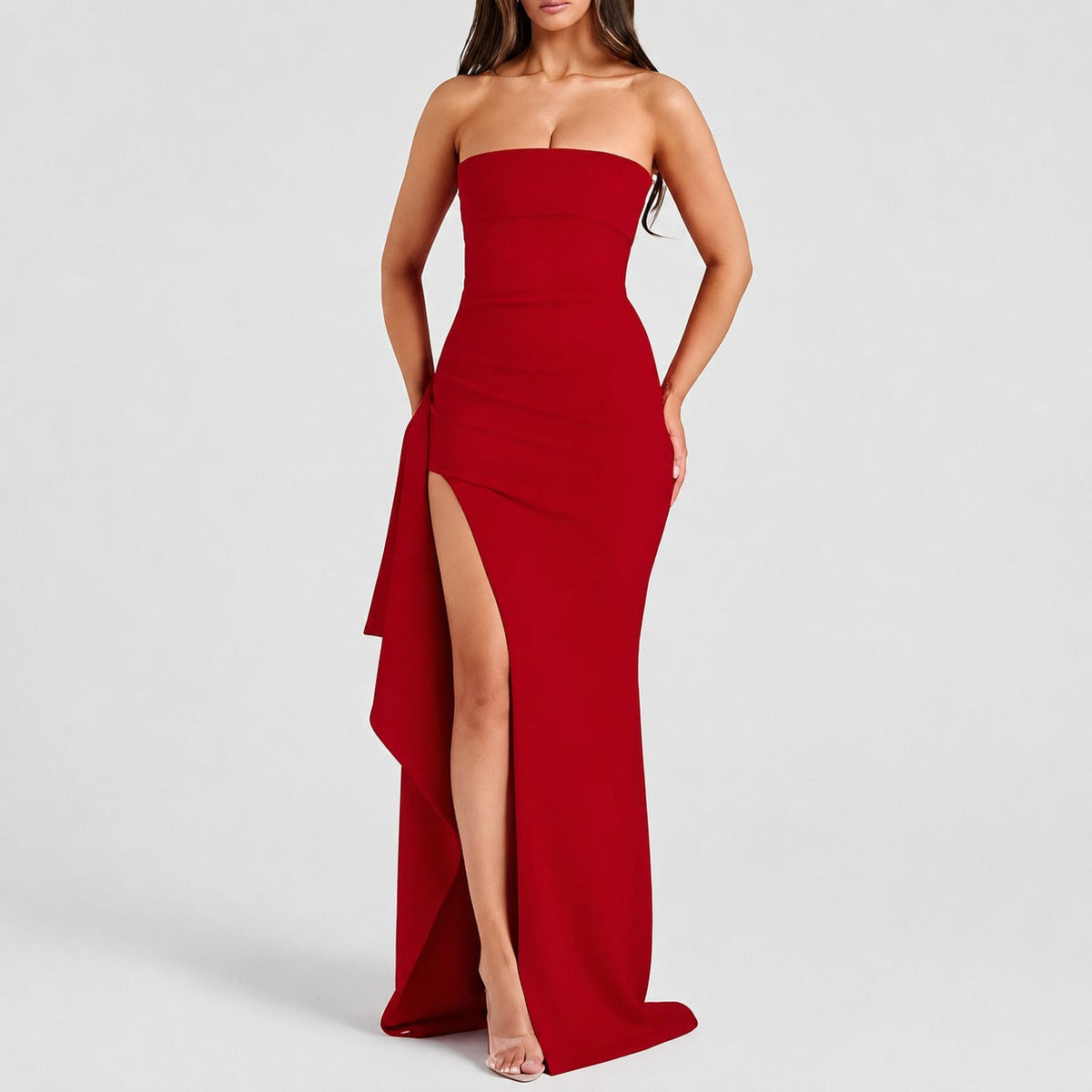Aubree - Damenkleid mit schickem Rückenausschnitt und Schlitz