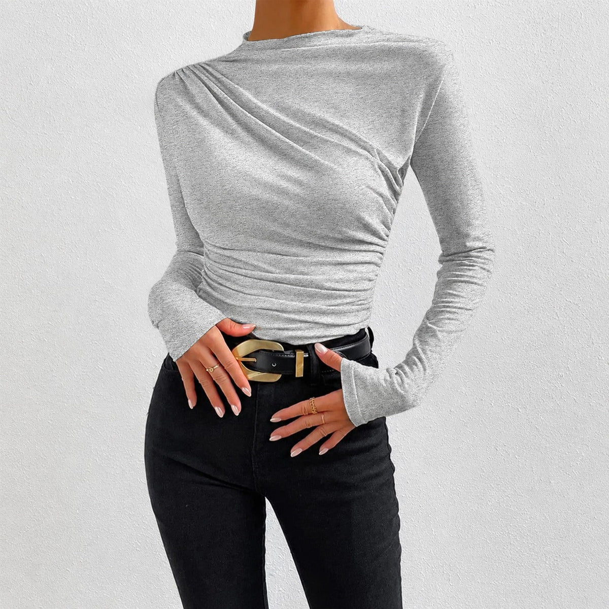 Livia - Eng anliegendes Langarmshirt mit Rüschen