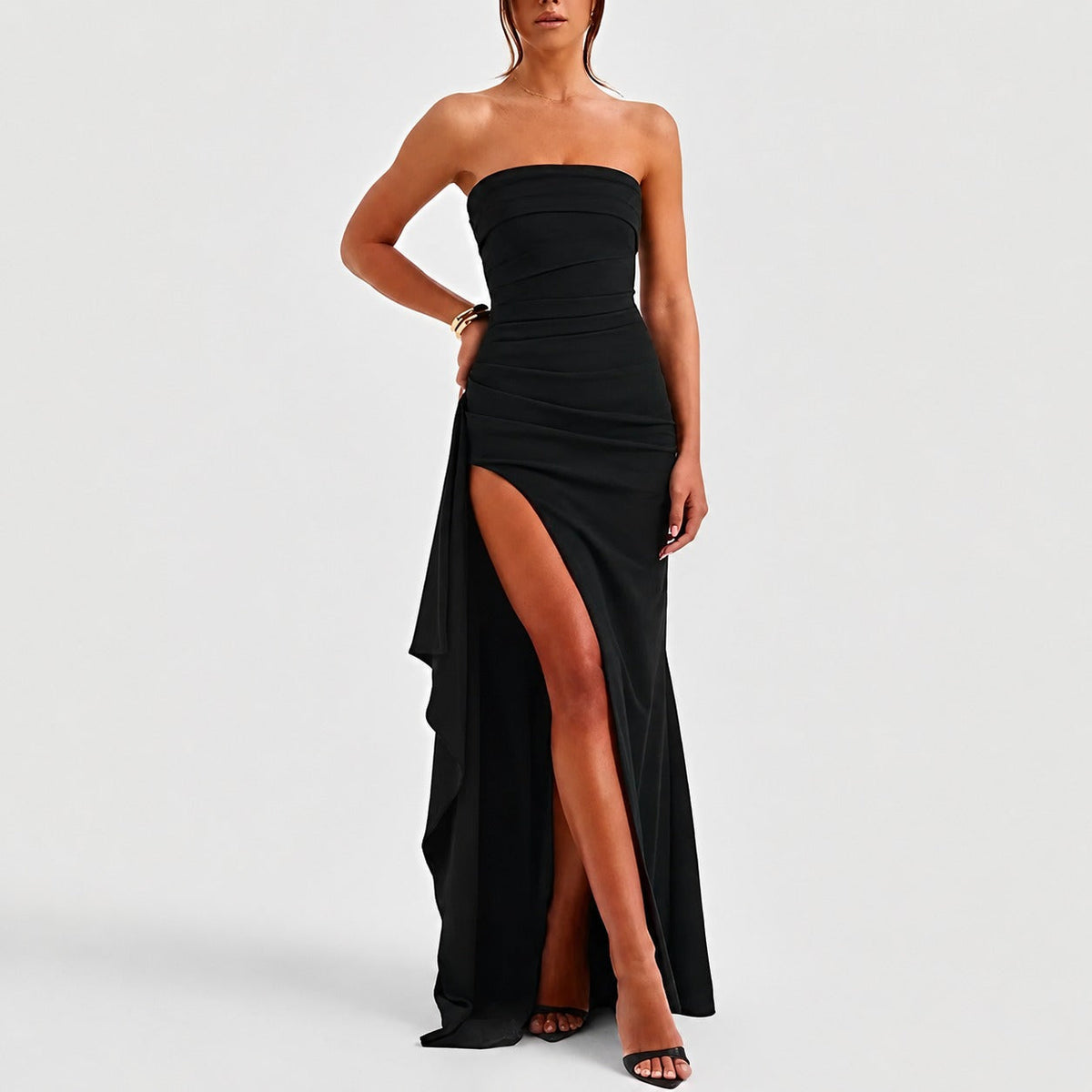 Aubree - Damenkleid mit schickem Rückenausschnitt und Schlitz