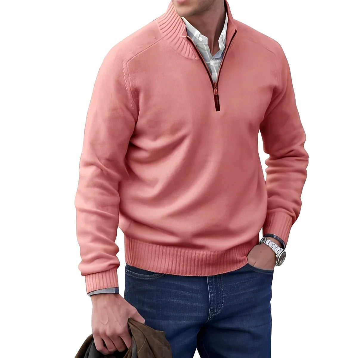 Gabriel - Bequemer Herrenpullover mit Reißverschluss