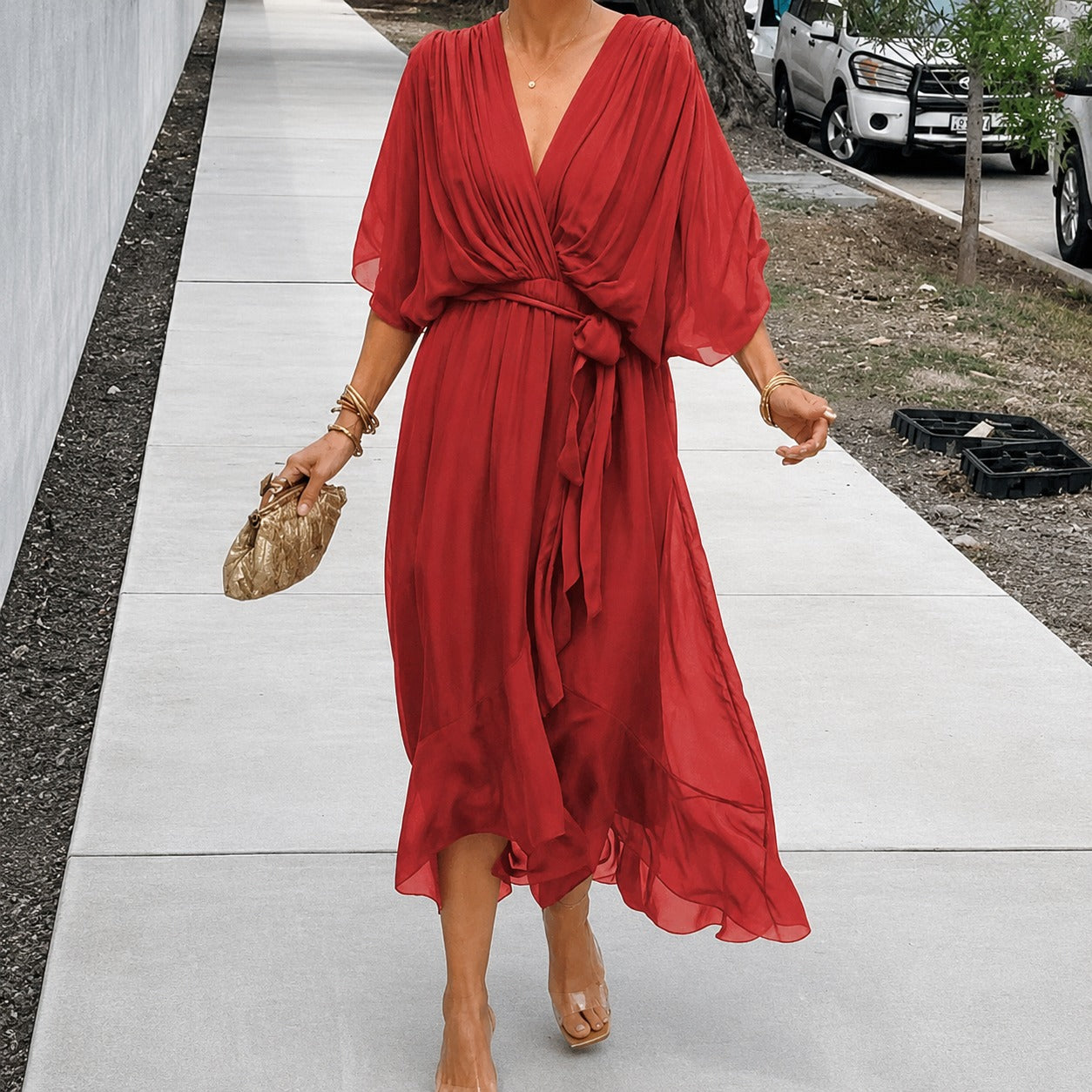 Loisa - Leichtes Kleid mit V-Ausschnitt