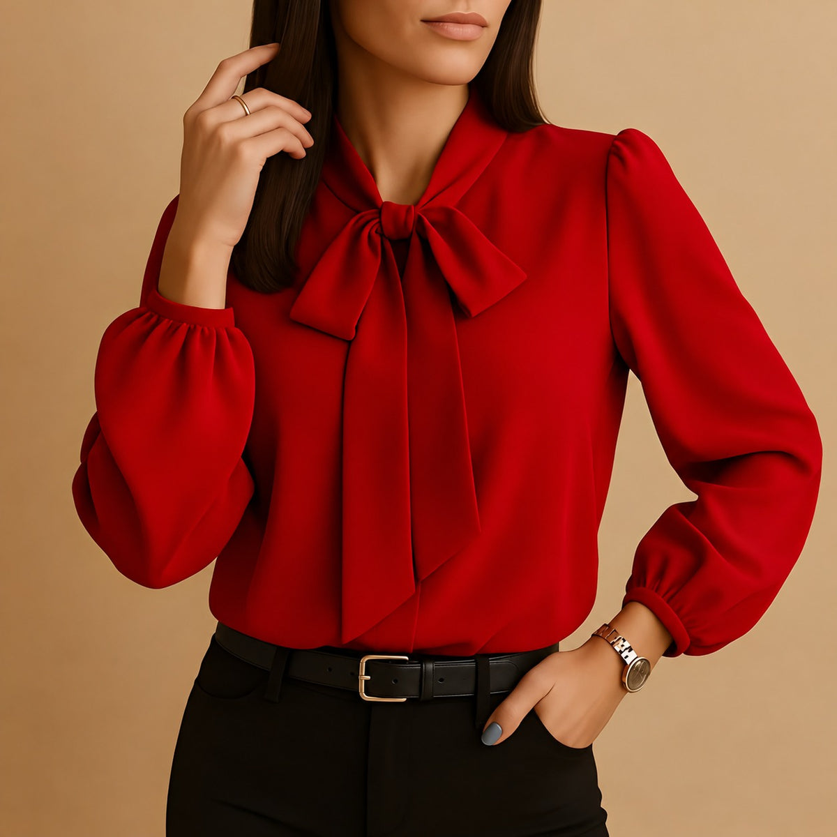 Blainne - Elegant designte Damenbluse mit Schleifendetail