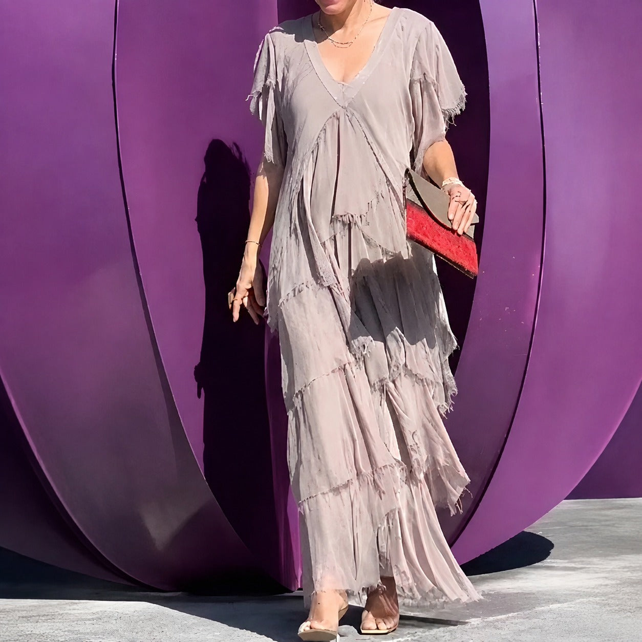 Riza - Elegant geschnittenes Faltenkleid