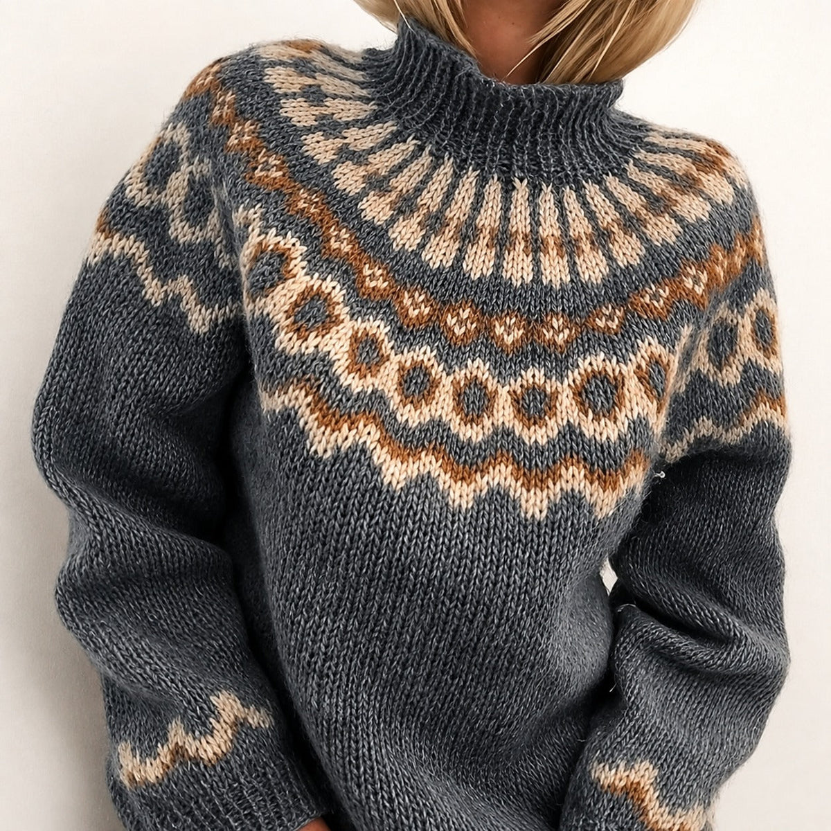 Oona - Bequemer isländischer Rollkragenpullover