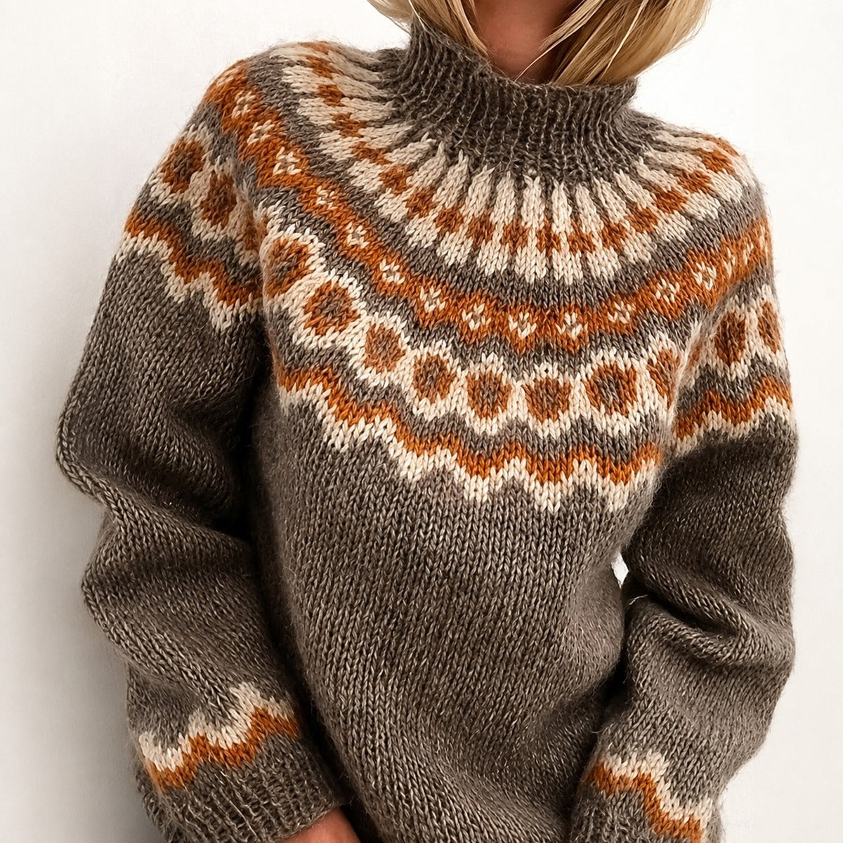 Oona - Bequemer isländischer Rollkragenpullover