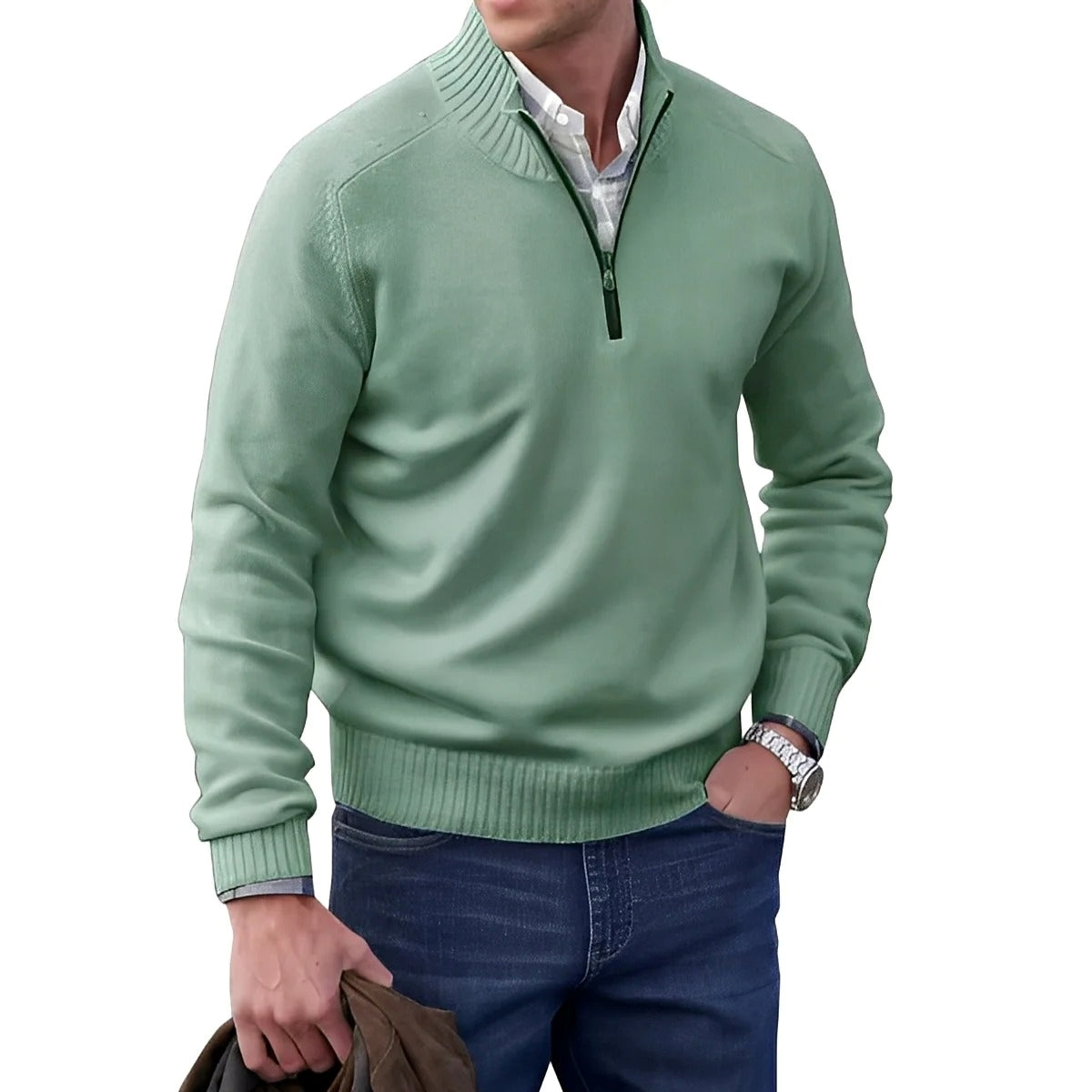 Gabriel - Bequemer Herrenpullover mit Reißverschluss