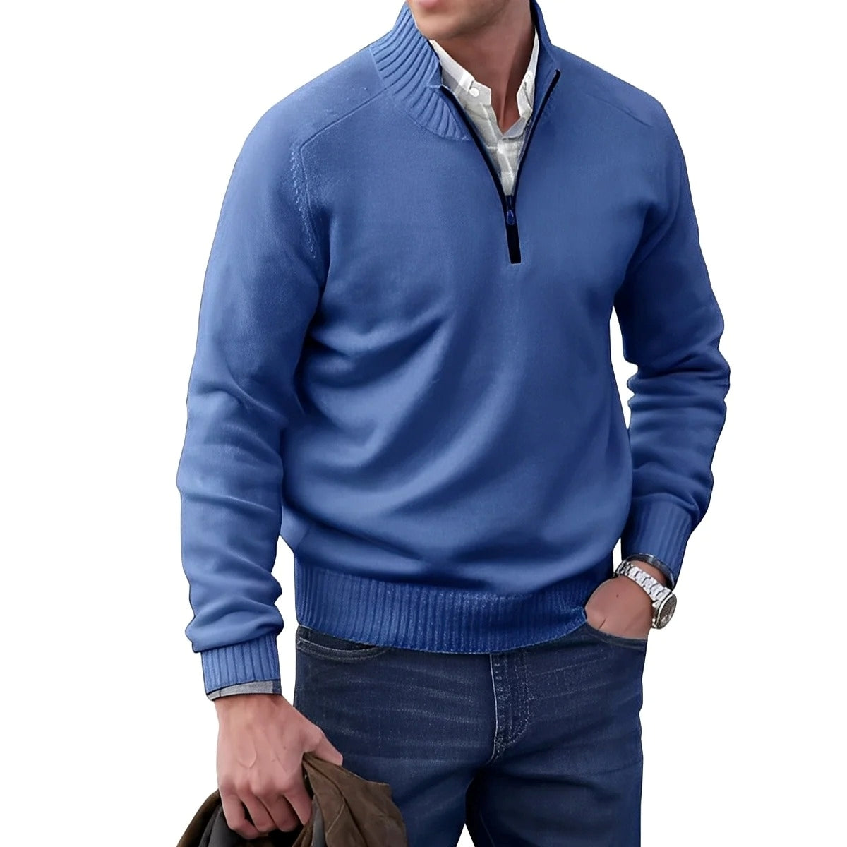 Gabriel - Bequemer Herrenpullover mit Reißverschluss