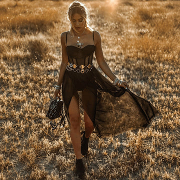 Damen Retro Boho Kleid – Leichtes Outfit für Sommer, Urlaub und besondere Gelegenheiten