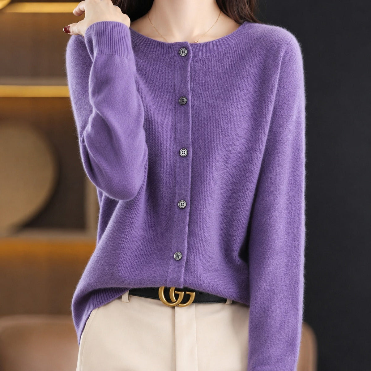 Ina - Schicker Damenpullover mit Rundhalsausschnitt