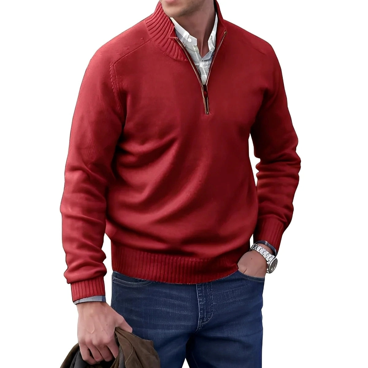 Gabriel - Bequemer Herrenpullover mit Reißverschluss