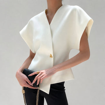 Leonie - Bluse mit V-Ausschnitt und Knöpfen