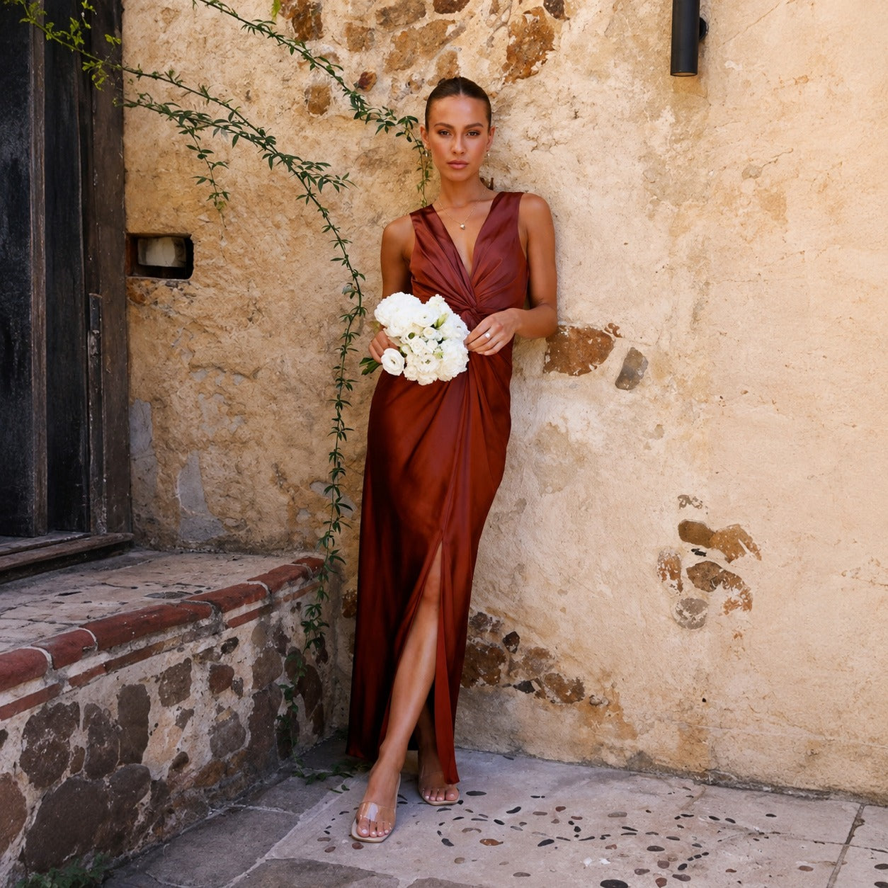 Elaine - Elegantes Abendkleid ohne Ärmel mit offenem Rücken