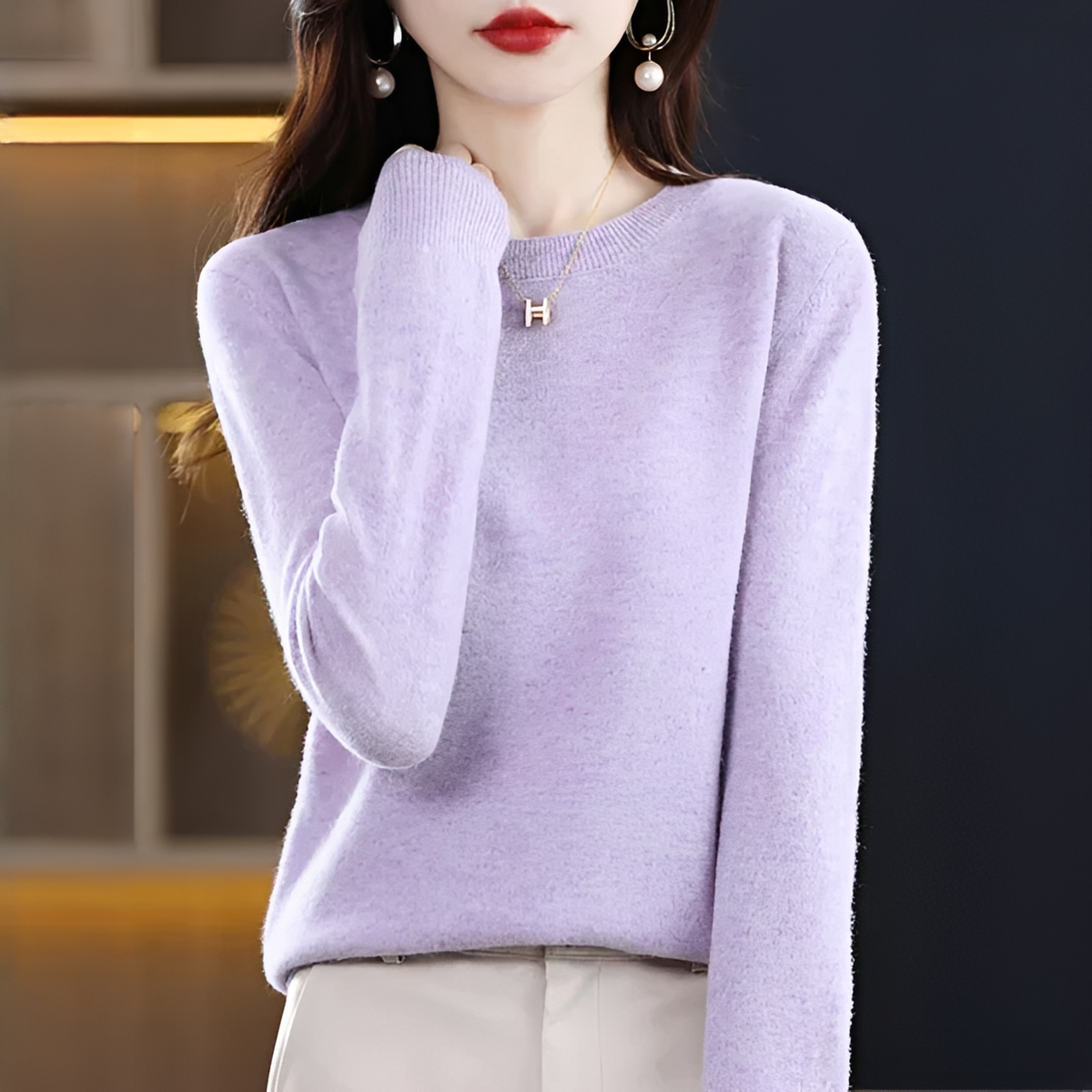 Shynna - Eleganter und komfortabler Rundhals-Pullover