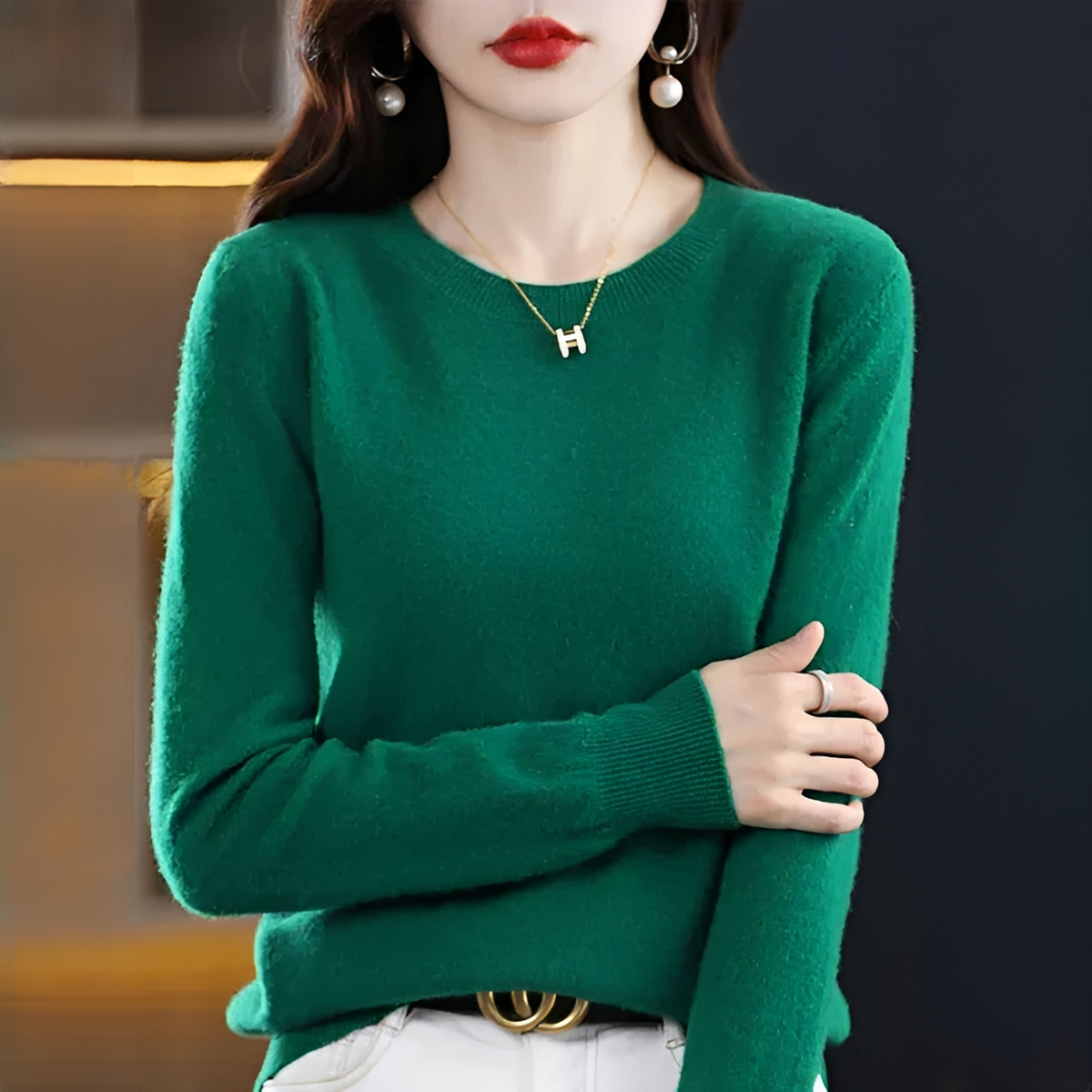 Shynna - Eleganter und komfortabler Rundhals-Pullover