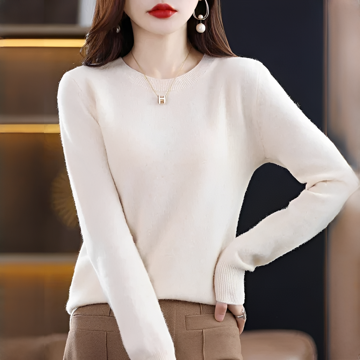 Shynna - Eleganter und komfortabler Rundhals-Pullover