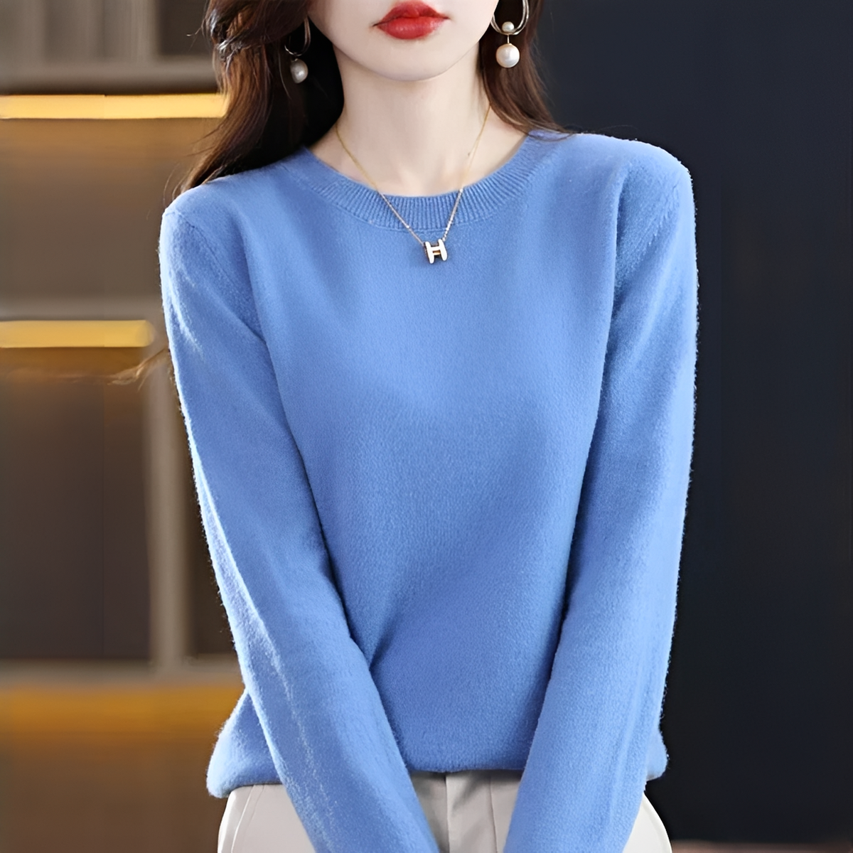 Shynna - Eleganter und komfortabler Rundhals-Pullover
