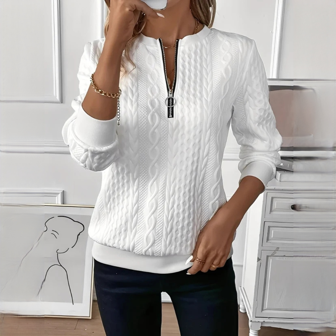 Hedie - Stilvoller und moderner Zipper-Pullover