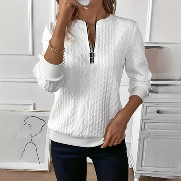 Hedie - Stilvoller und moderner Zipper-Pullover